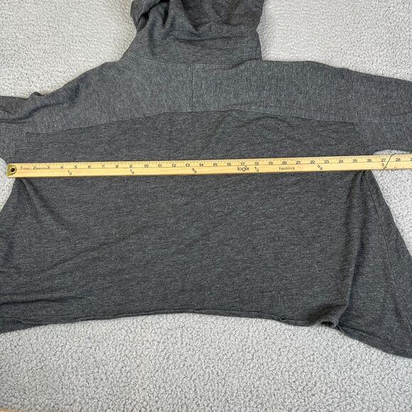 Eileen Fisher Cropped Sweater Womens M Gray Cowl Neck Curved Hem Sweatshirt - Picture 4 of 8